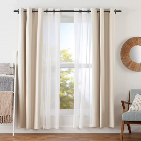 Set of Canvas curtains with eyelets