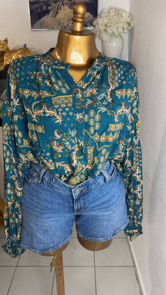 Chemisier imprimé bohème