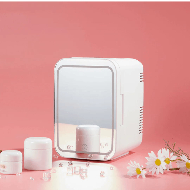 BEAUTY FRIDGE WITH A MIRROR AND LED