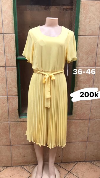 Yellow women's dress, size 36-46
