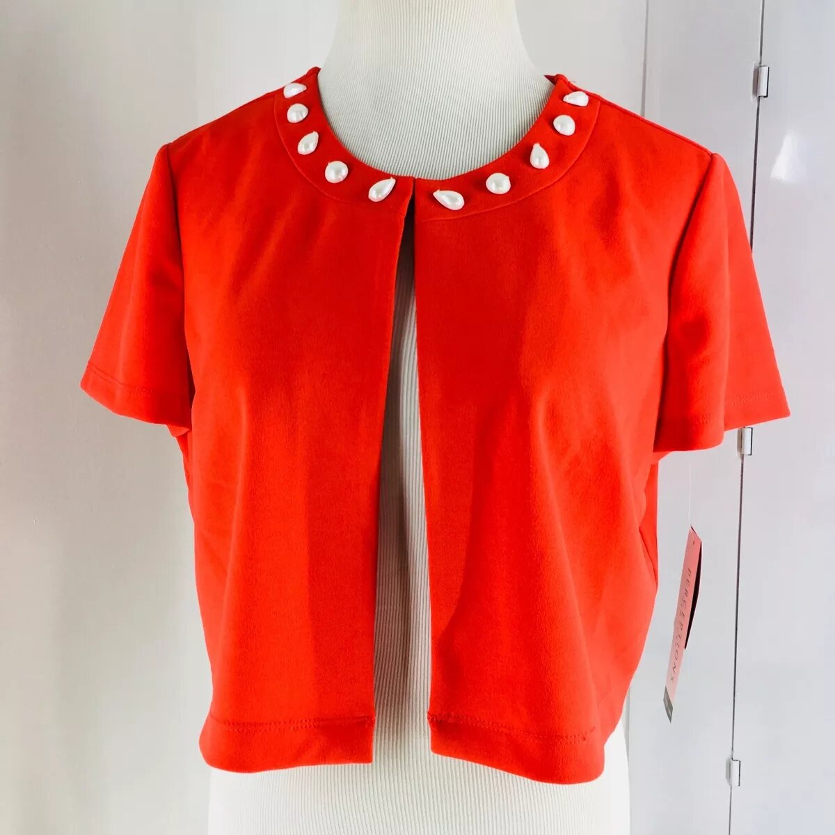 Perceptions Short Sleeve Cardigan Crop Top