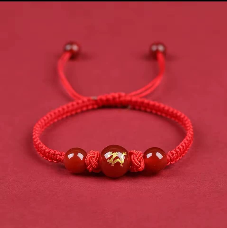 Chinese Dragon Red Rope Hand Woven String Lucky Bracelet