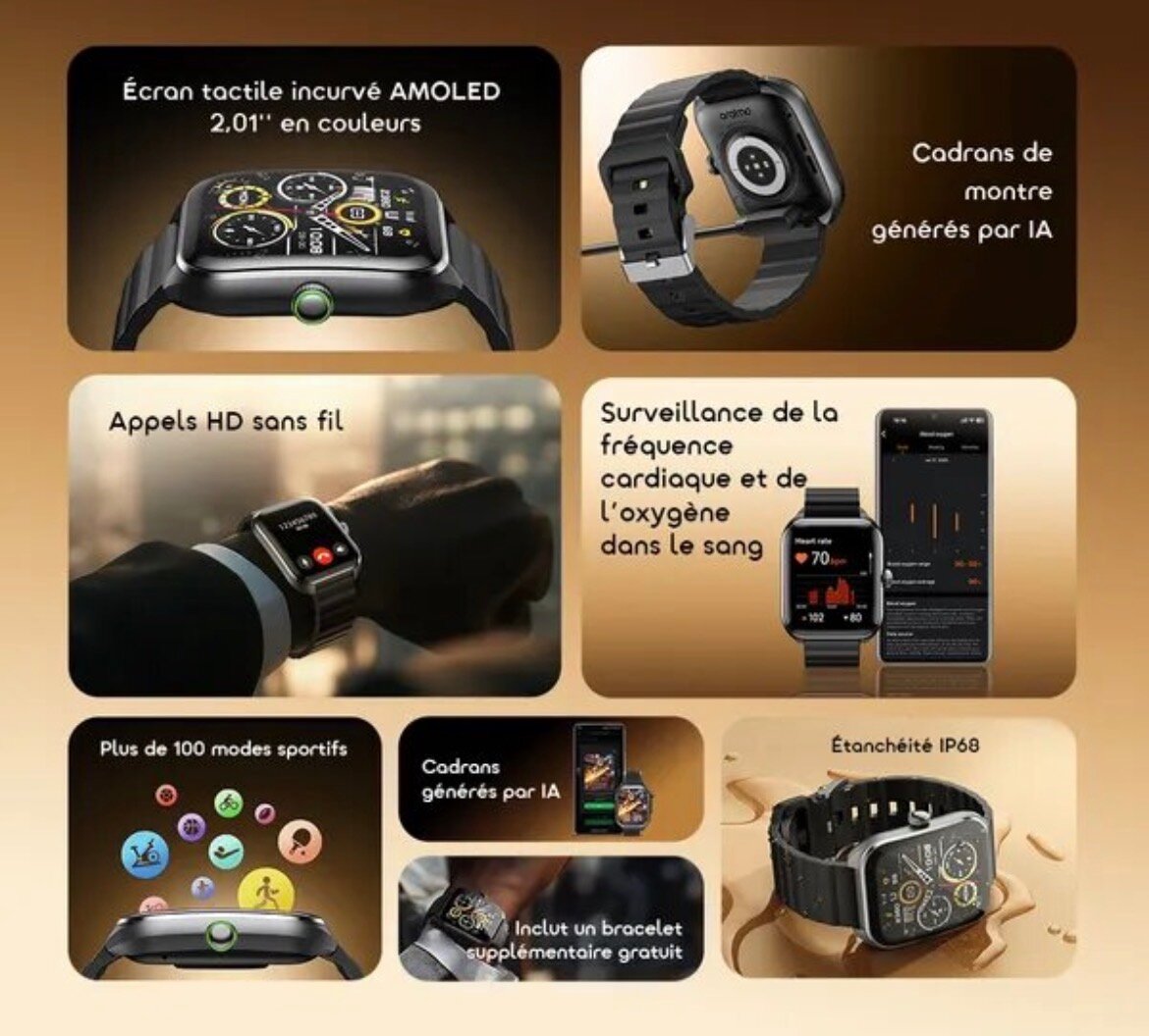 Montre Connectée AMOLED 2.01"