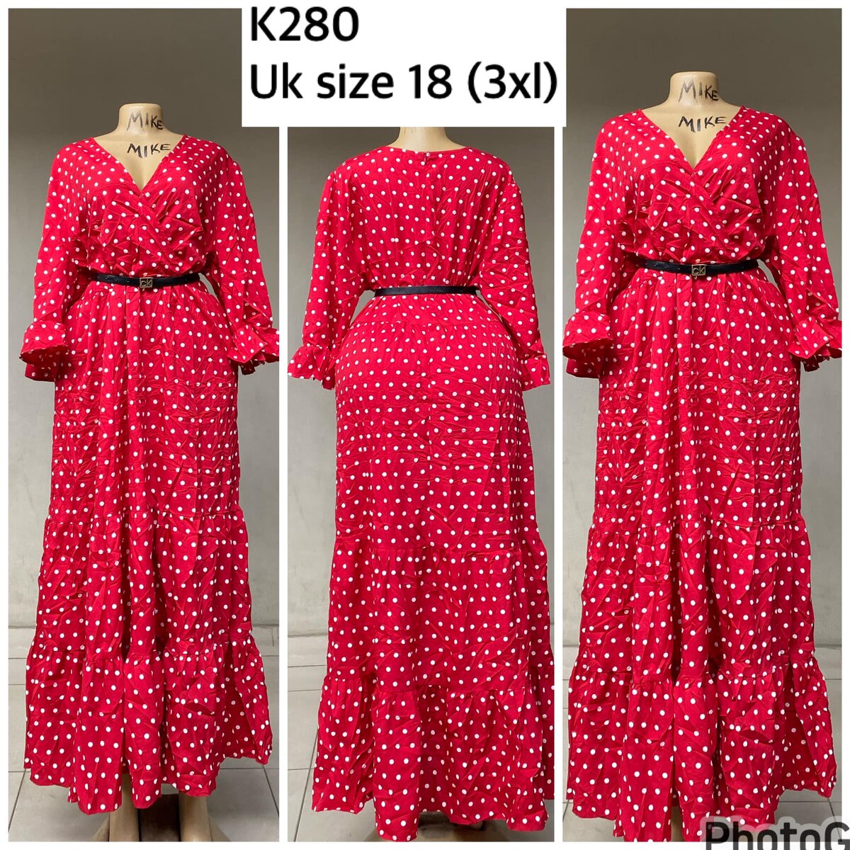 red polka dot dress