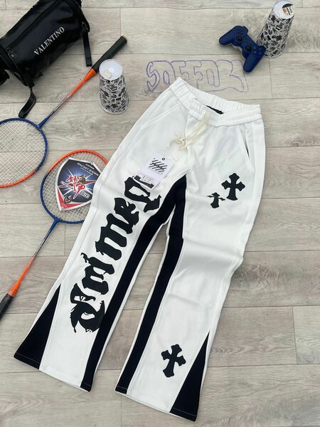 Pantalon de sport blanc imprimé