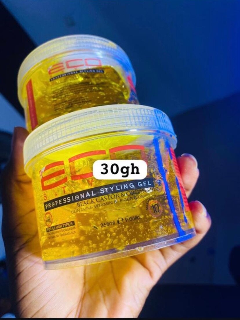 Eco professional styling gel.Contains vit E,fiber and omega