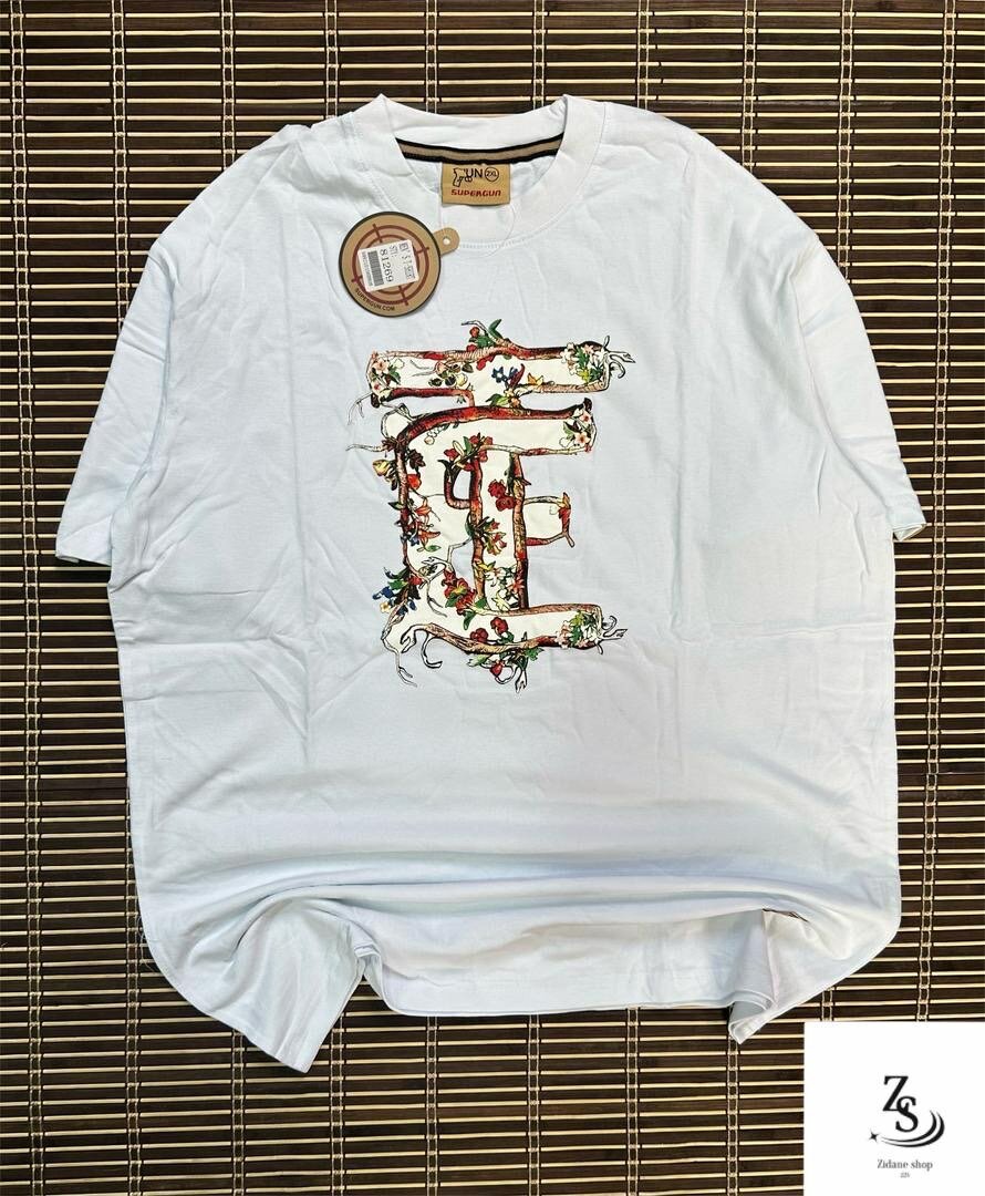 T-shirt blanc unisexe floral