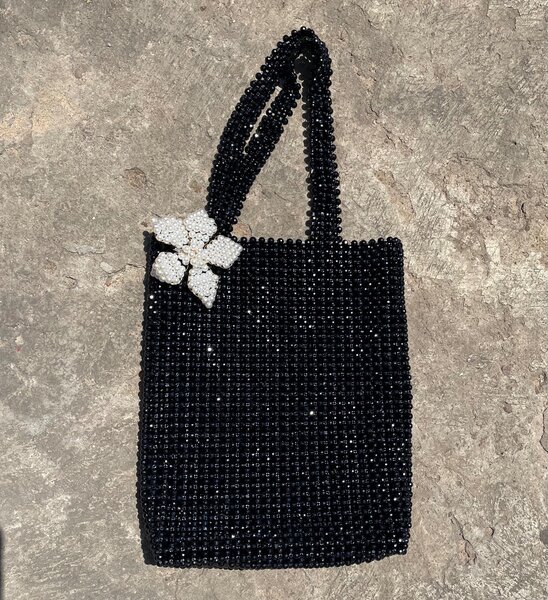 Beaded tote bag