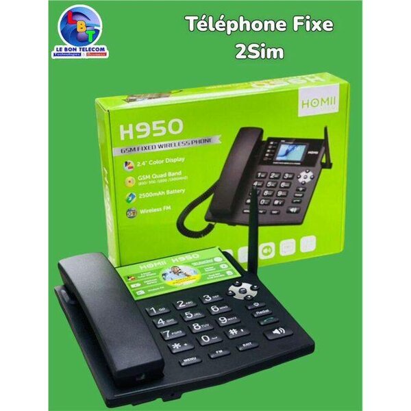 Téléphone Fixe 2Sim Homii H950