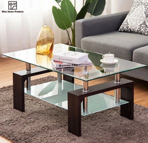 Table vitrée Centrale Basse transparent