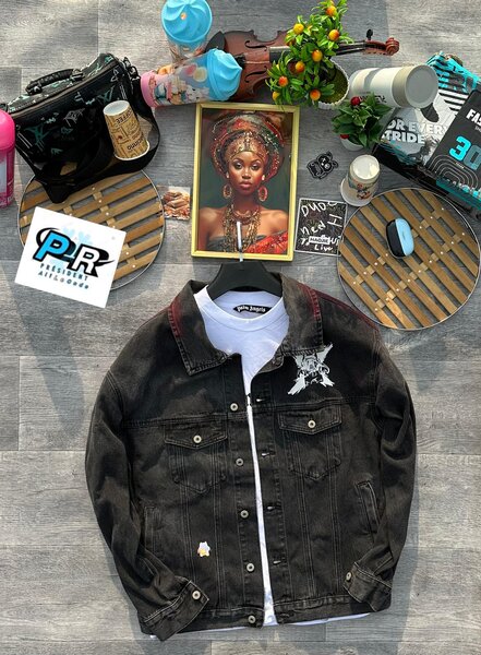 Veste en Jean Noire Tendance