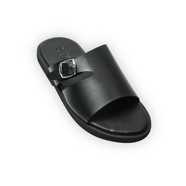 Sandales en cuir noir