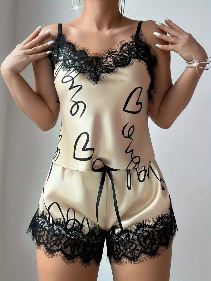 Ensemble Pyjama Satin Dentelle