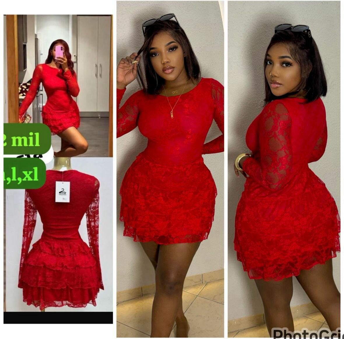 Robe rouge en dentelle élégante