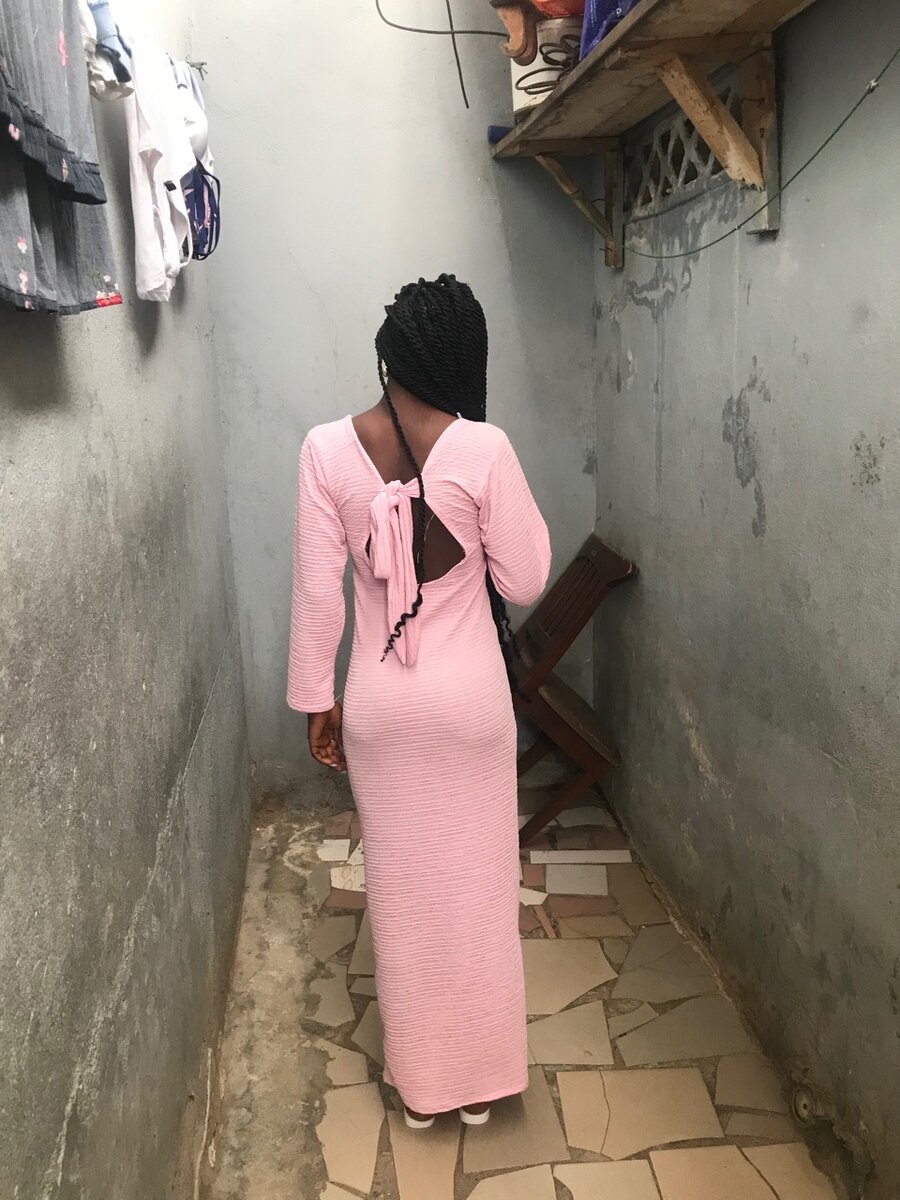 Robe longue rose élégante