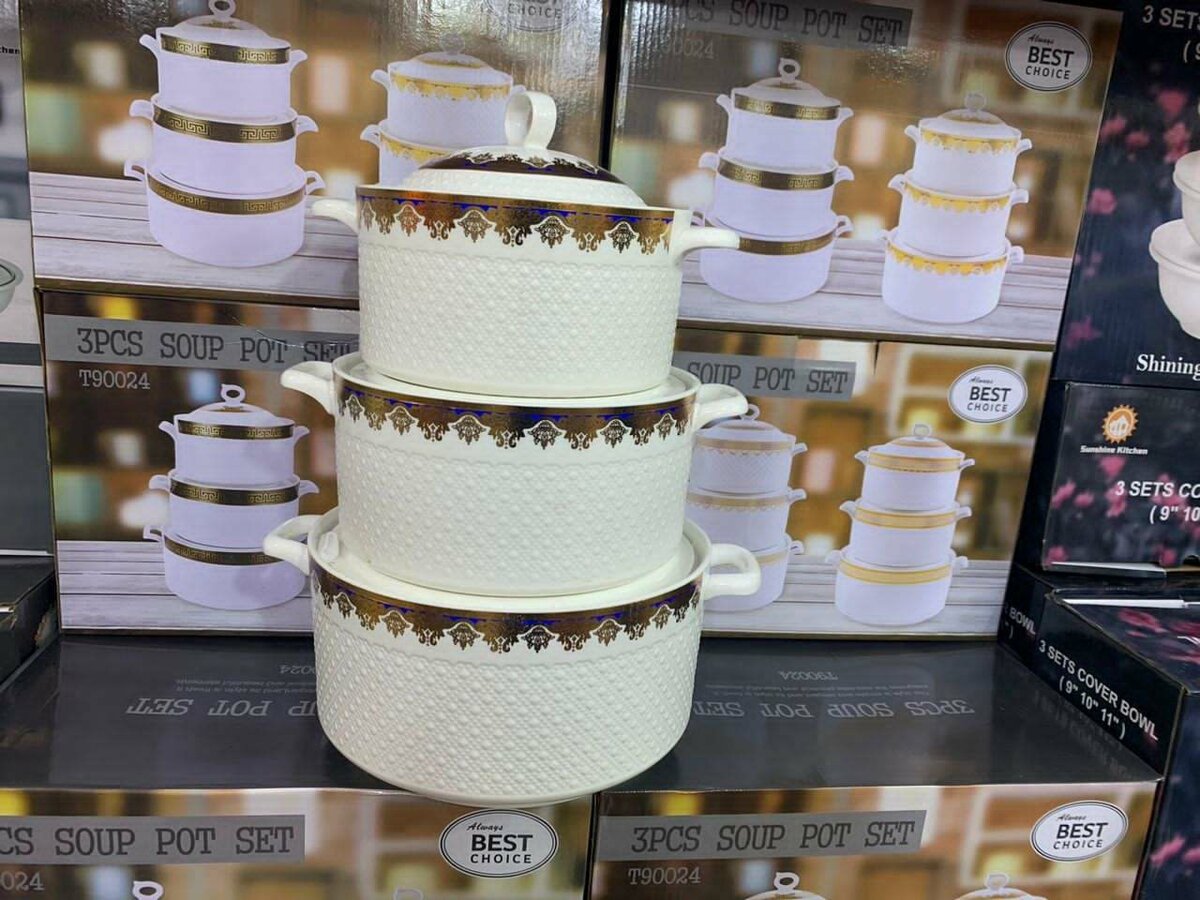 3sets ceramic food bowl