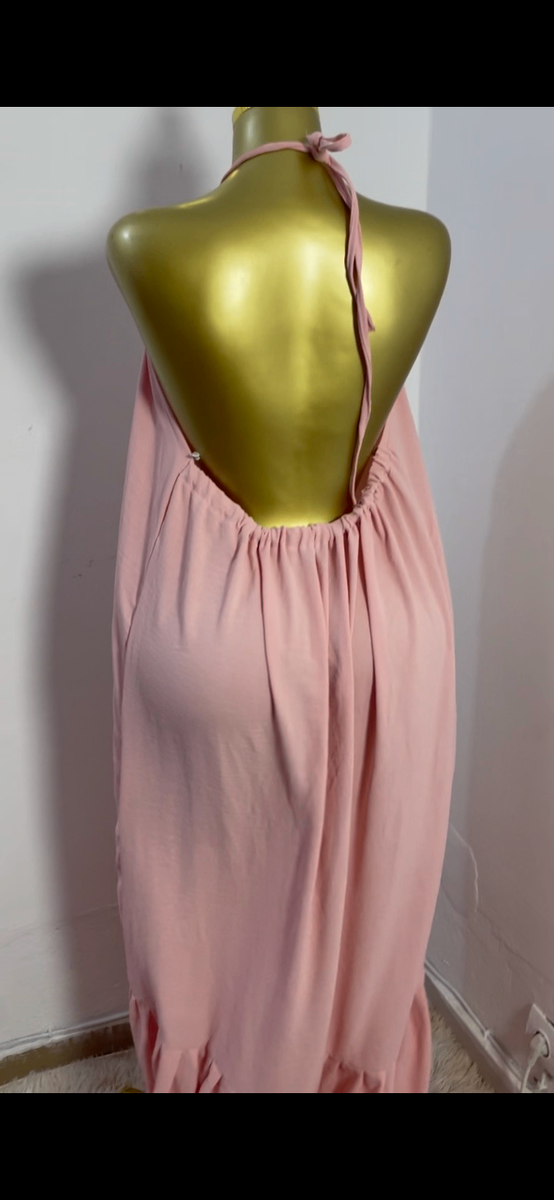 Robe longue rose élégante