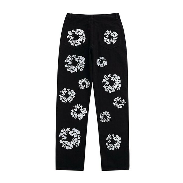 High street flower printed jeans foe men and women