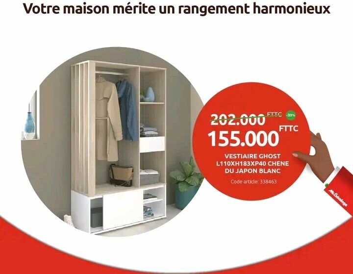 Vestiaire Ghost moderne blanc