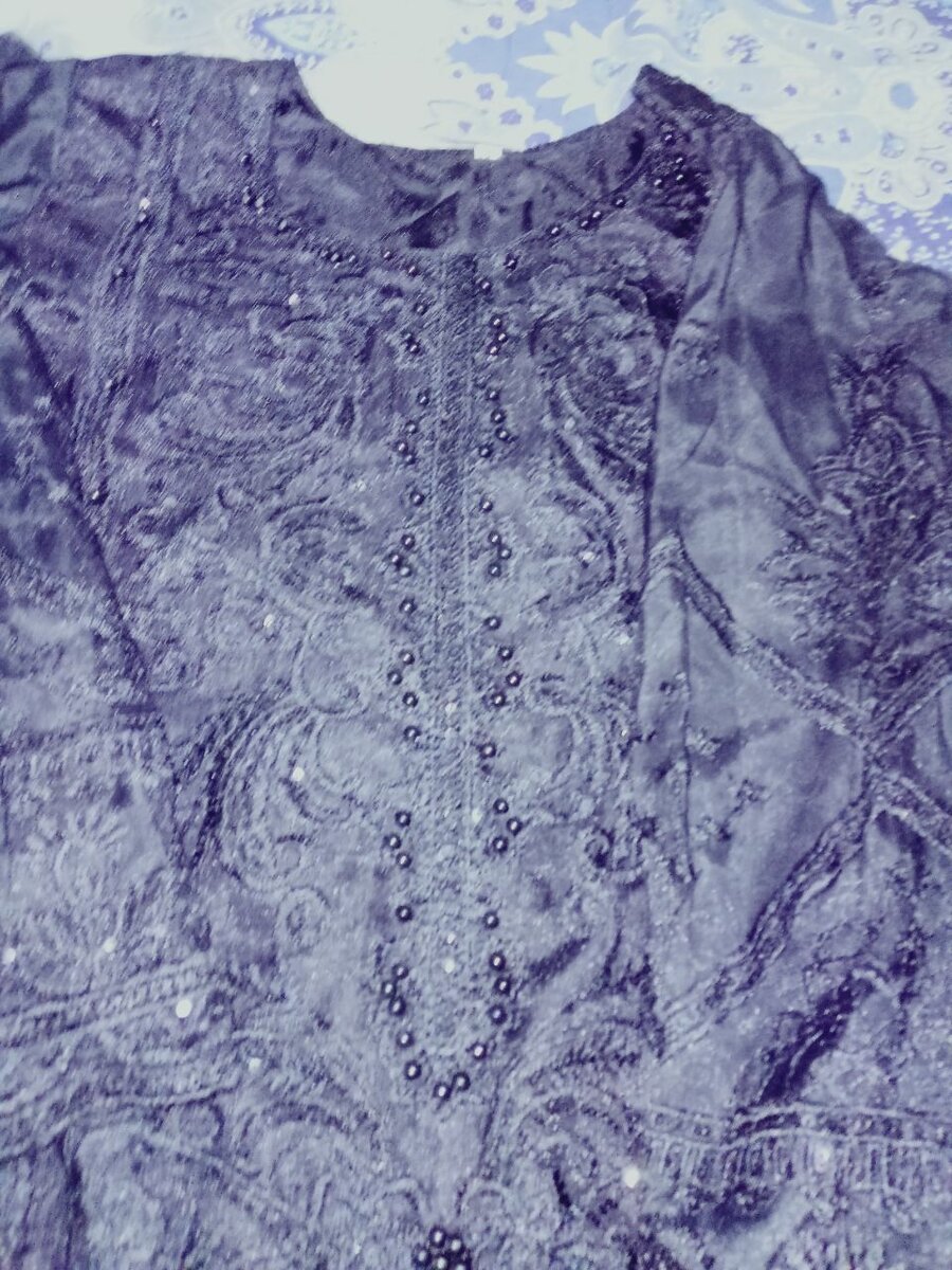 Black embroidered dress