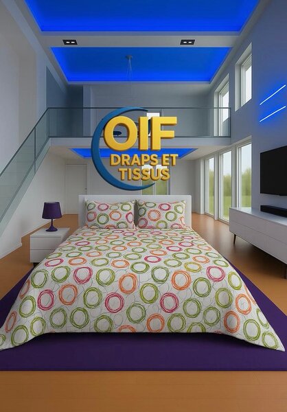 Parure de lit en coton motif floral