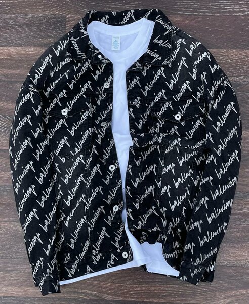 Veste en jean imprimée Balenciaga