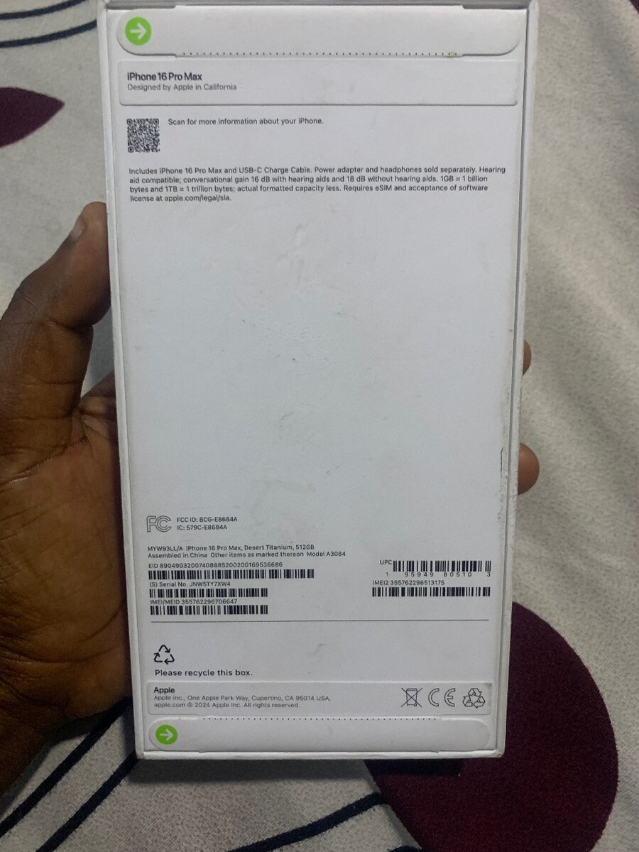 i phone 16 pro max unlock ( fresh in box)