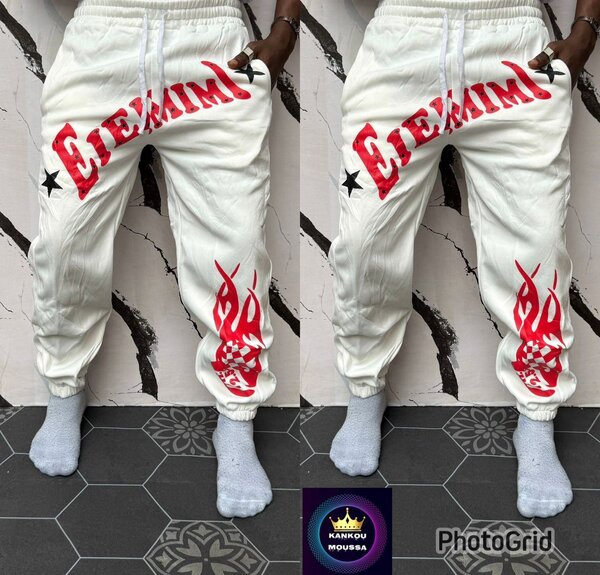 Pantalon blanc streetwear