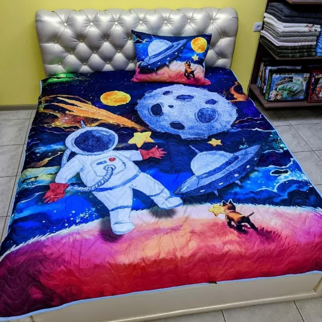 Стеганные покрывала с 3D принтами