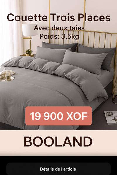 Couette Unies avec deux taies