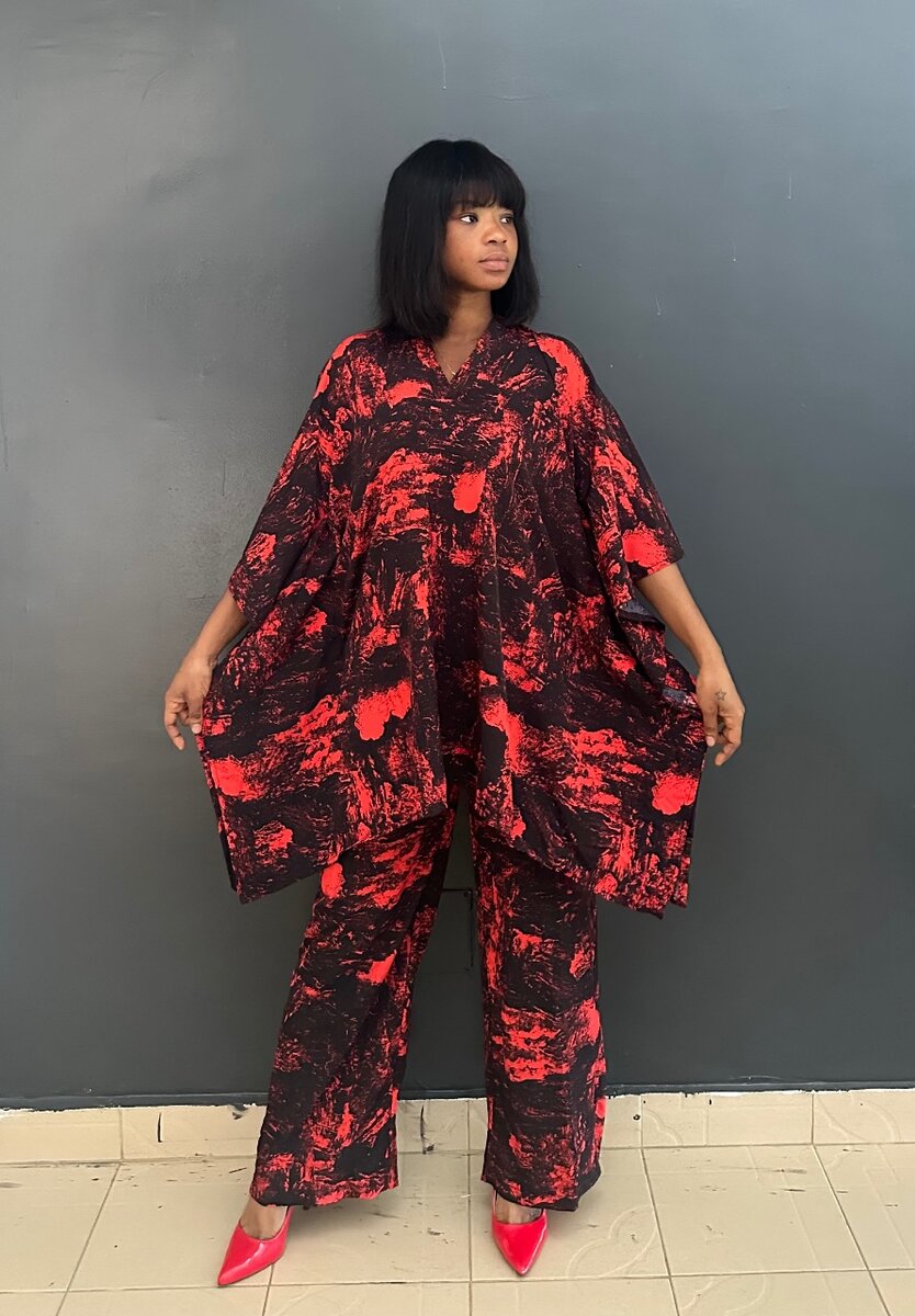 Ensemble chic rouge et noir