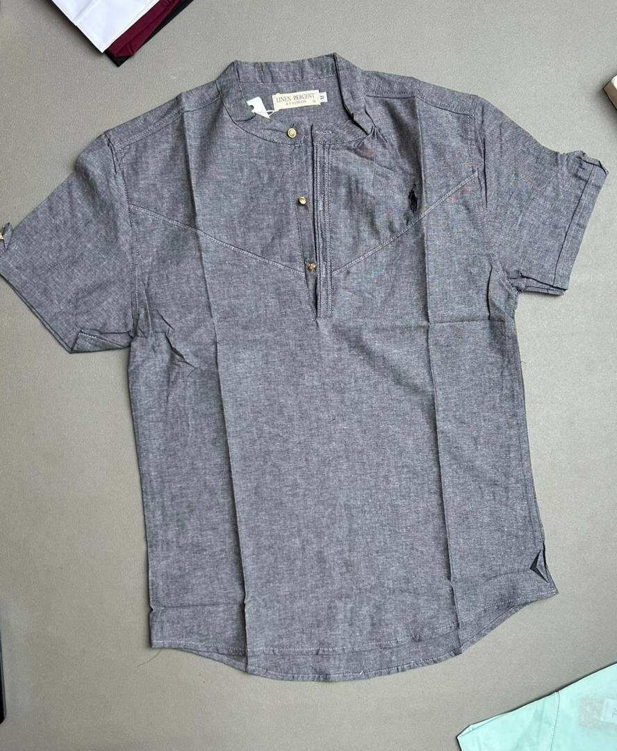 Chemise en lin col mao
