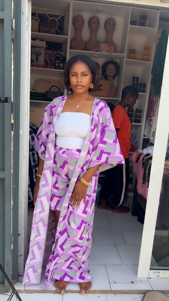 Kimono élégant en motif géométrique