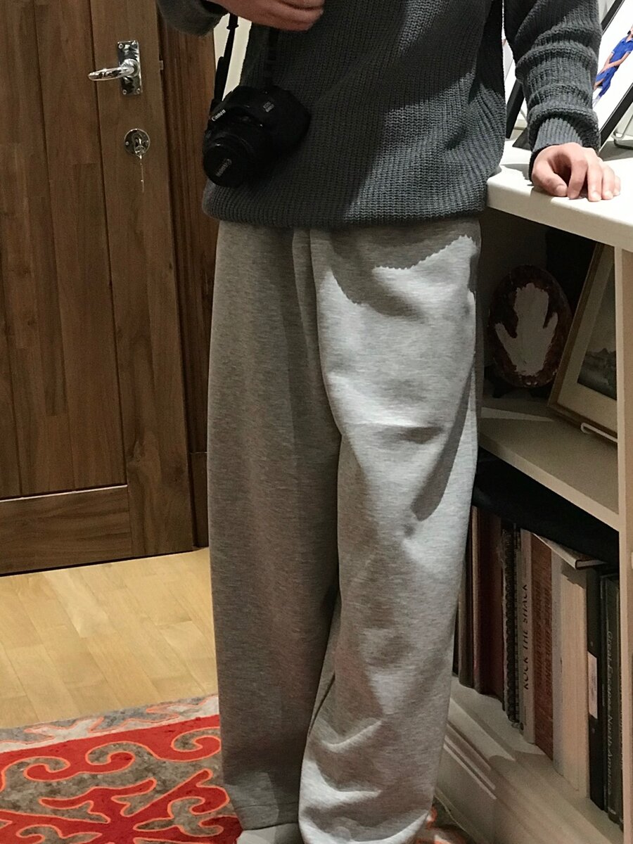 Серые базовые брюки без начеса