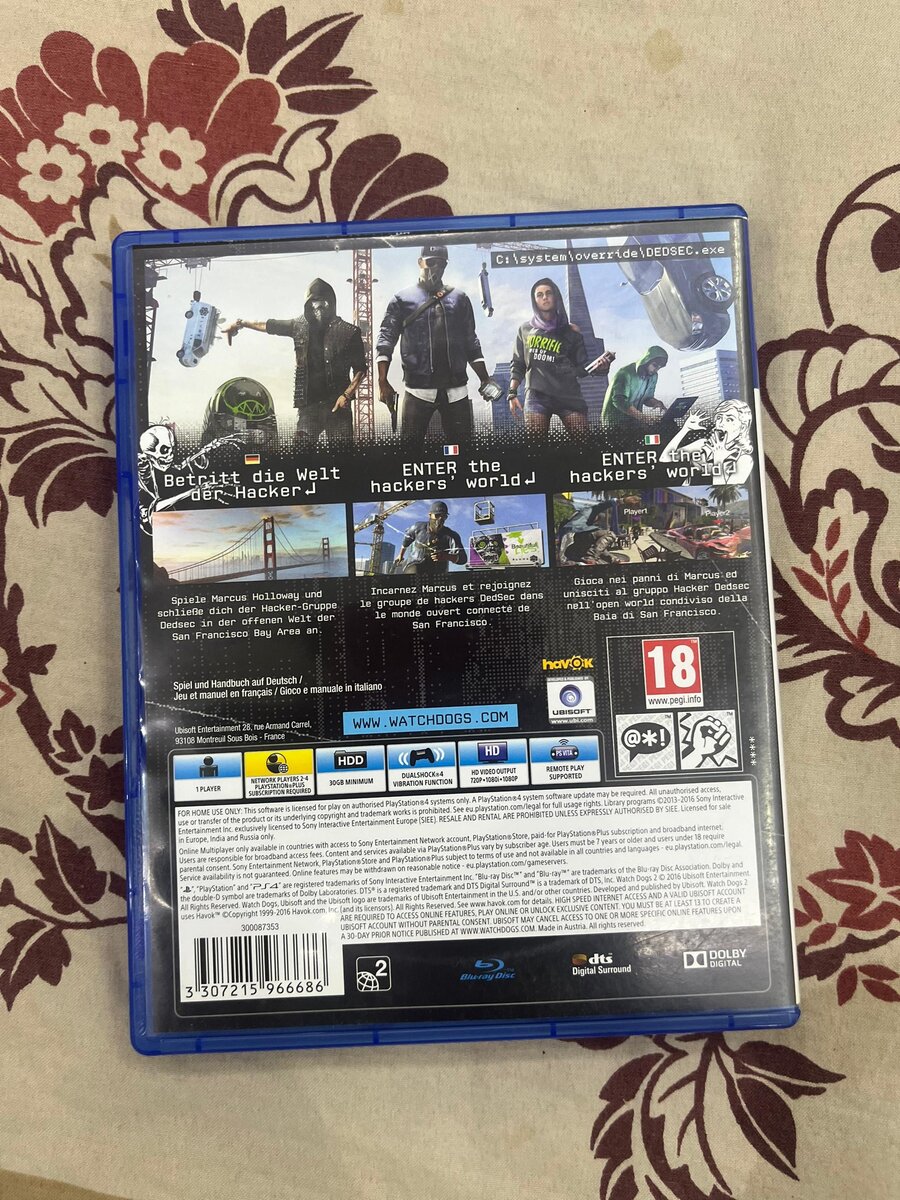 Cd de Jeu PS4 Watch Dogs 2