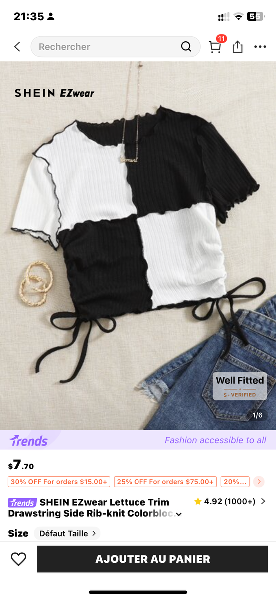 Top court rouge élégant