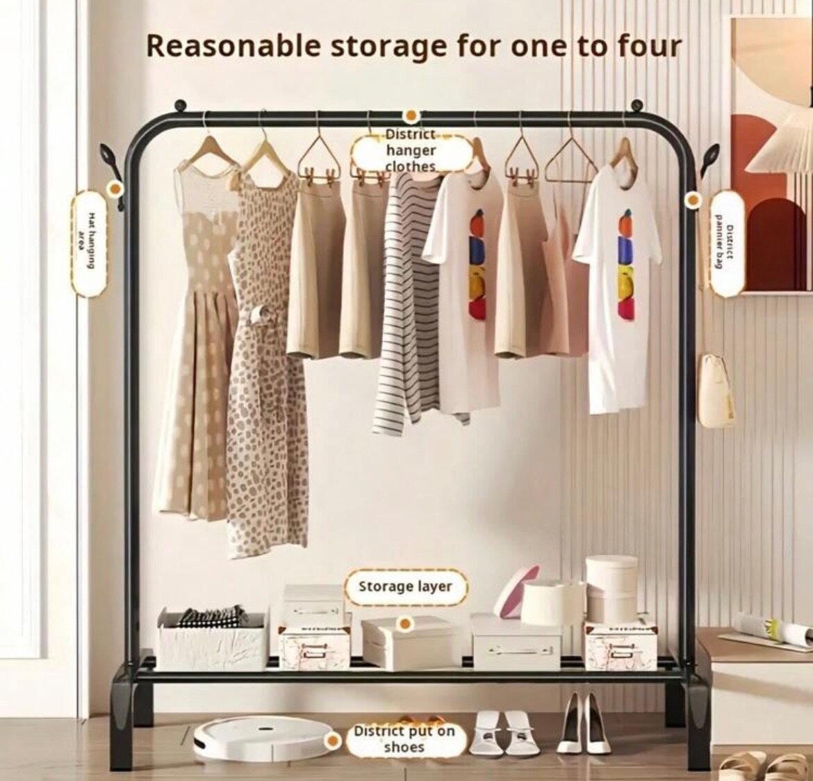 Portant à vêtements avec étagère