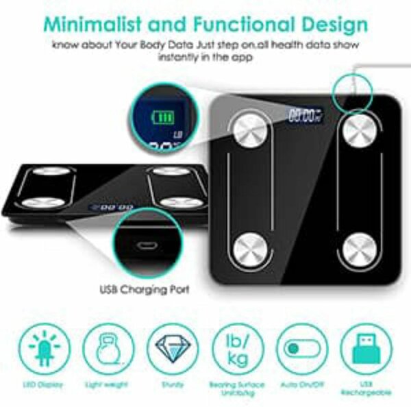 Balance pèse-personne connectée rechargeable