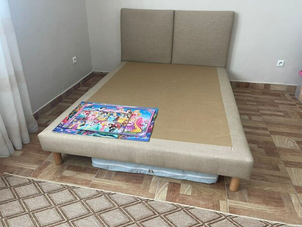 Cadre de lit moderne en tissu