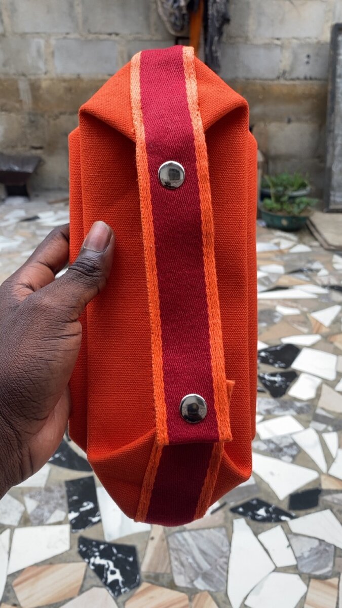 Sac à main en toile orange vif