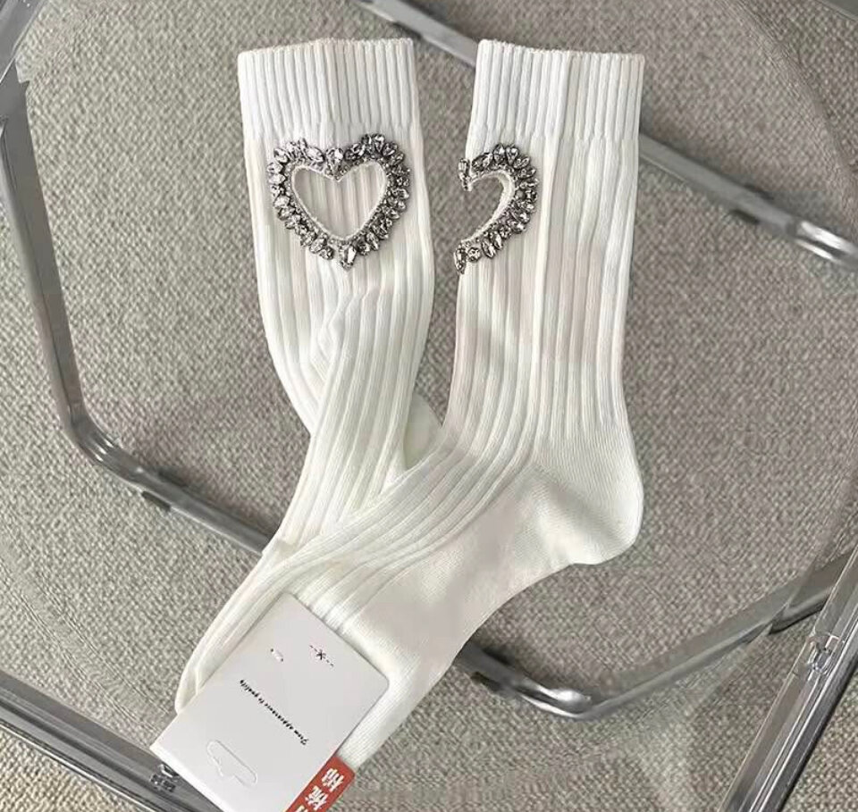 Chaussettes élégantes cœur
