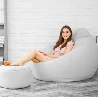 Elegant Bean Bag (FREE FOOT STOOL)