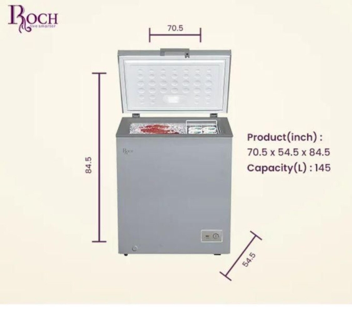 145L Chest Freezer With Door Lock & key - (RCF 180N-B) - Sil