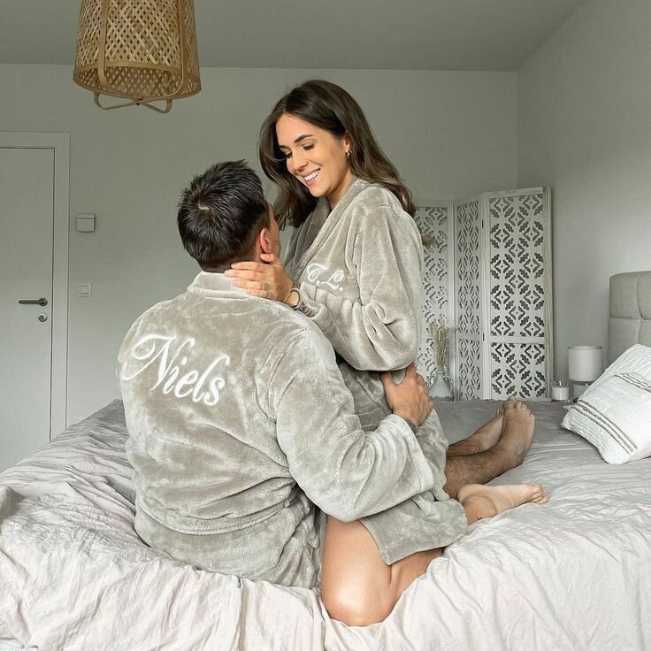 Custom Long Bathrobe For Couples