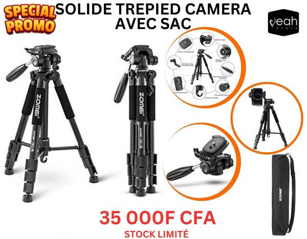 SOLIDE TREPIED CAMERA AVEC SAC