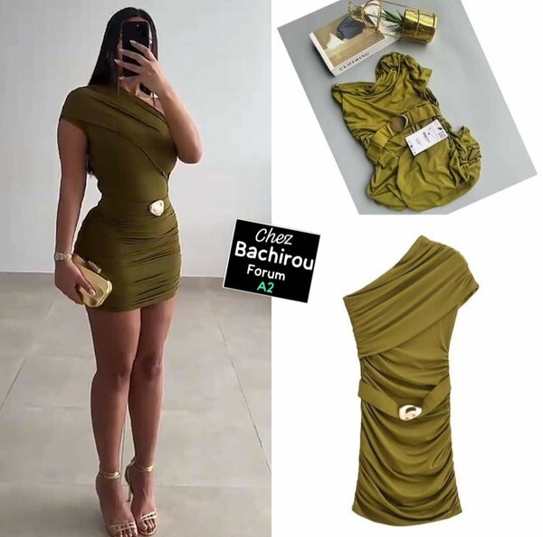 Robe moulante une-épaule chic