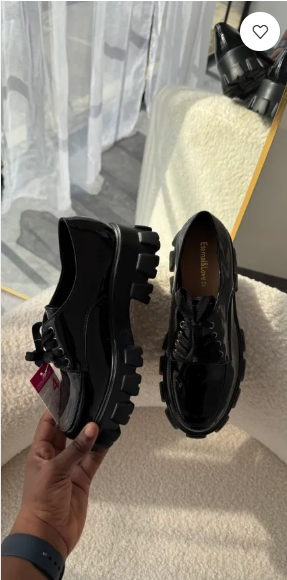 Rica Black Patent Chunky Oxford