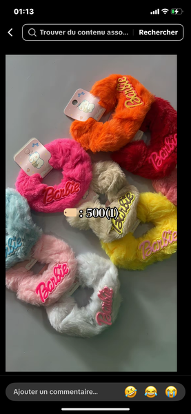 Chouchou en peluche Barbie