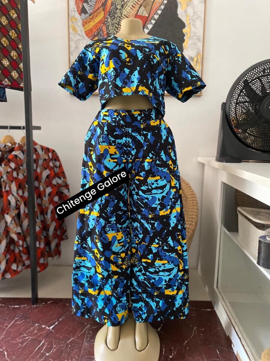 Chitenge 2 piece pants ant crop top