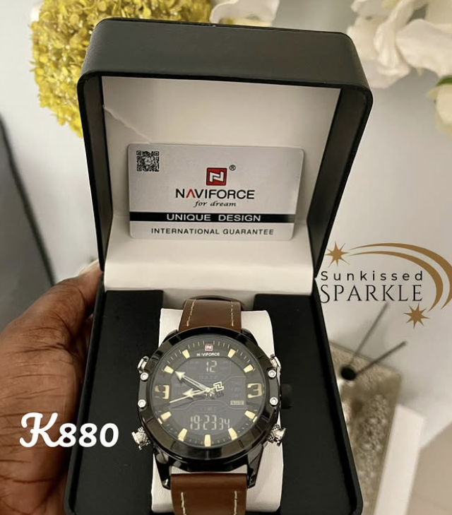 Men’s watch- Leather belts, Non Tarnish